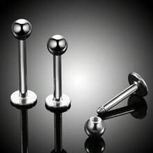 HENGKE مجوهرات ثقب الجسم على شكل حلقة شفة فولاذية جراحية 2 قطعة, طرف وسط أذن على شكل كرة ،أقراط ثقب الجسم العادية باللونين الذهبي و الأسود بقطر 3 مم - متعدد الألوان - مشاهدة 4