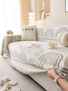 1個現代附底防滑沙發罩,四季通用,適用於沙發、桌布、野餐墊、臥室、客廳、辦公室、室外等。 - 淺灰 - 查看 10