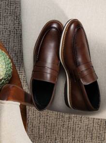 Sapato Masculino Mocassim Milan Casual Versátil Formal Sapato Social Moderno - Conhaque - Visão 8