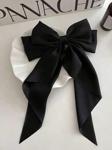 1pc Ladies' Elegant Oversized Bowknot Hair Clip Ribbon Satin Bow Barrette With Spring Clasp For Fixing Hair Bun Casual - Multicolor - View 12