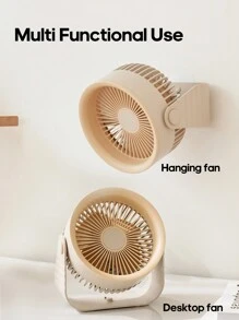 kinscoter 1PC Rechargeable 3600mAh Desktop Fan Multifunctional Electric Circulator Wireless Wall Portable Desk Fan Home Air Cooler - Khaki - View 3