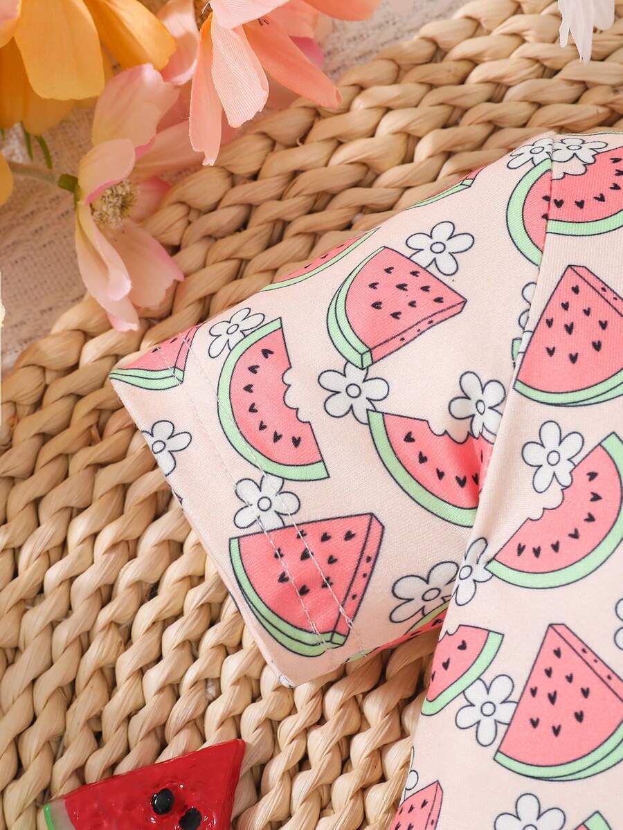 Newborn Infant Baby Boy Girl Clothes Romper Pink Watermelon Fruit One