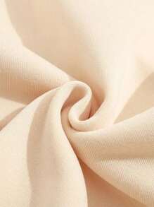 Hombres Capucha foto con con estampado de letra con forro térmico con bolsillo de canguro con cordón - Caqui - Ver 7