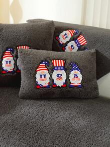 1pc Black Sherpa Fleece Sofa Couch Cover For Living Room - Black - View 8