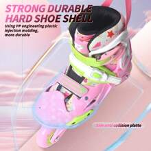 Professional Fashion Inline Skates Shoes, Adjustable Roller Skates With 4 Wheels For Beginners - Blue - View 5