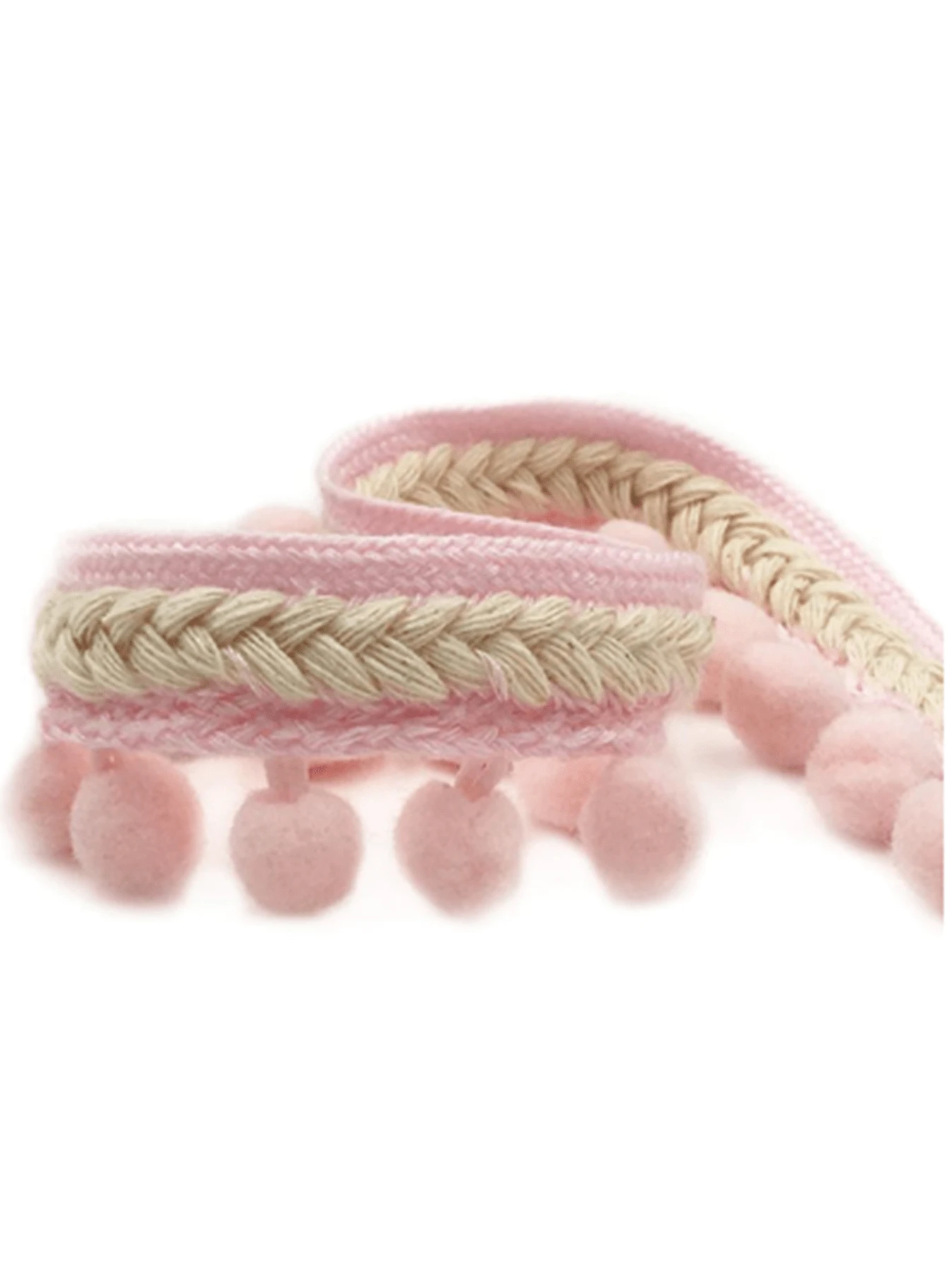 Nhà sản xuất Cung Cấp Trực Tiếp Phong Cách 3.5 cm Dây Xoắn Dệt Kim Bóng Ren Quần Áo Phụ Kiện Váy Cạnh Rèm Trang Trí Bán Buôn - hồng - Xem 1