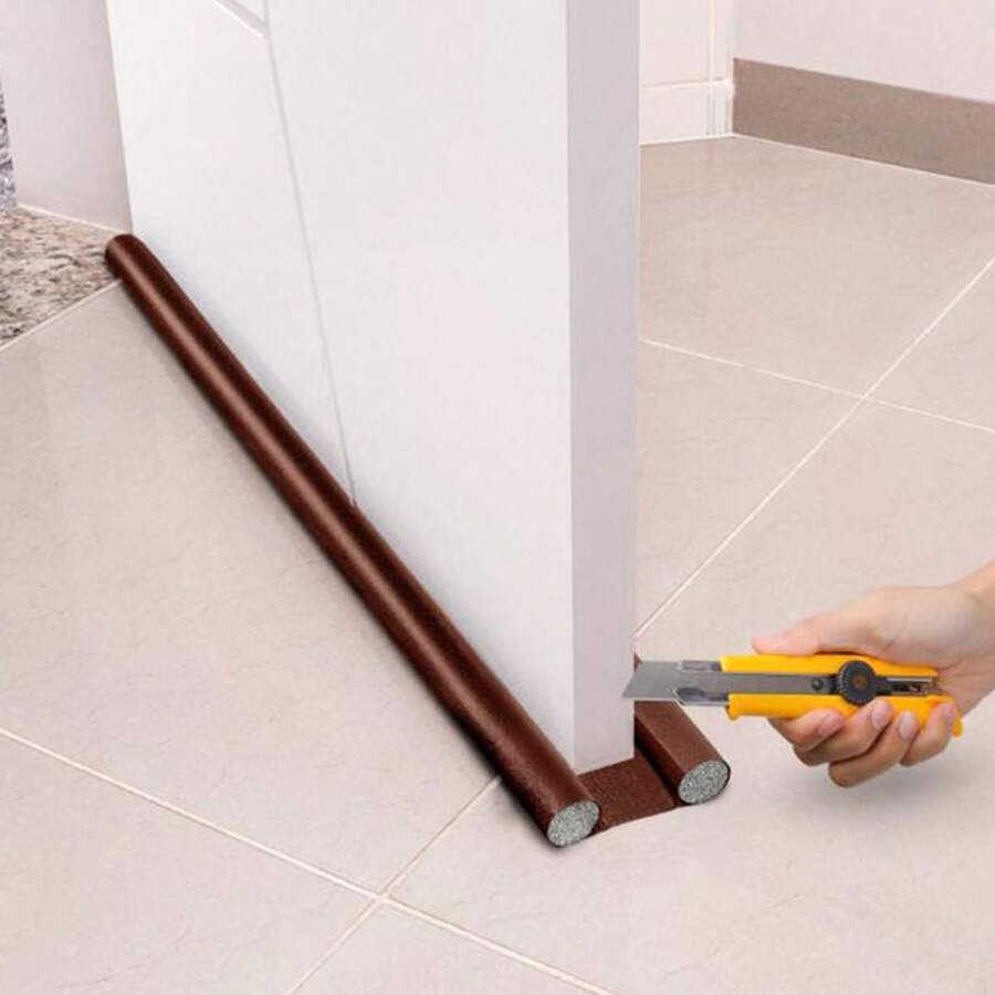 Protetor de Porta Veda Porta Ajustável de até 90cm Marrom Veda a Entrada de Insetos e Poeira - Marrom - Visão 1