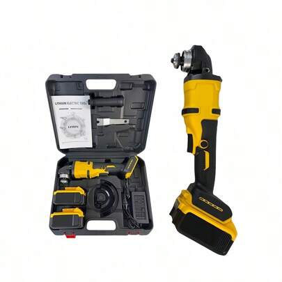 Amoladora angular eléctrica, herramienta portátil de mano con batería de litio, pulidora de corte