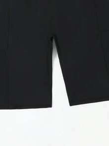 Quần bơi cạp cao có túi cho nữ Quần bơi dài có lót dành cho nữ mùa hè - màu đen - Xem 8