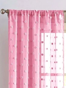 1pc Plush 3d Ball Sheer Curtain, 50% Light Filtering, Romantic Curtain For Room, Kitchen, Various Colors And Sizes Available
