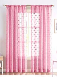 1pc Plush 3d Ball Sheer Curtain, 50% Light Filtering, Romantic Curtain For Room, Kitchen, Various Colors And Sizes Available