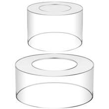 2Pcs Acrylic Cake Stand Fillable Cake Risers Clear Cake Tier Stackable Centerpiece Cake Display Boxes Decorative Cake Display Stand For Wedding Birthday Party - Clear - View 8