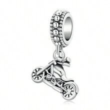 WOSTU 1pc 925 Sterling Silver Vintage Car Train Bead Cool Motorcycle Bicycle Pendant Charm Fit Women Female DIY Braclete And Necklace Fine Jewelry Making