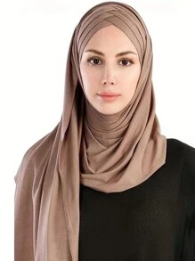 1 件女士运动头带方便多层交叉系带头巾冬季秋季成衣适合长袍日常下帽女士面纱 - 彩色 - 查看 10