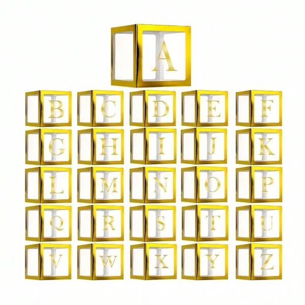 1 pezzo Scatola decorativa per palloncini trasparenti con lettere, design con lettere da A a Z che possono essere combinate e abbinate liberamente - molto adatto per compleanni, nomi da matrimonio, baby shower di un anno, decorazione di stanze, decorazione da camera da letto, decorazione per feste di famiglia, Natale