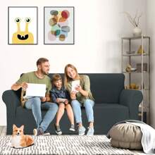 YSTYLE Sofa Cover 1/2/3/4 Seats With Armrests, Stretch Couch Cover, Heavyweight Winter Slipcover, Non-Slip Sofa Cover Washable - Dark Grey - View 2
