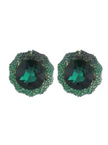 1pair Original Vintage Design High Fashion Round Shaped Punk Style Atmospheric Goddess Earrings For Nightclubs, Parties, Weddings, Banquets, Night Events And Romantic Dates