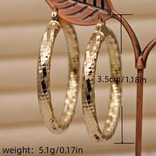 精美復古波西米亞風格女士圓形耳環,適合日常佩戴和聖誕節 - 金色 - 查看 3