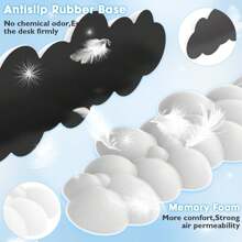 Attack Shark Cloud Repose-poignet, Ergonomique, Support de Poignet Anti-dérapant, Support de main de Bureau, Repose-paume pour Clavier de jeu Mécanique TKL 87 Touches de Taille Normale - Blanc - Voir 3