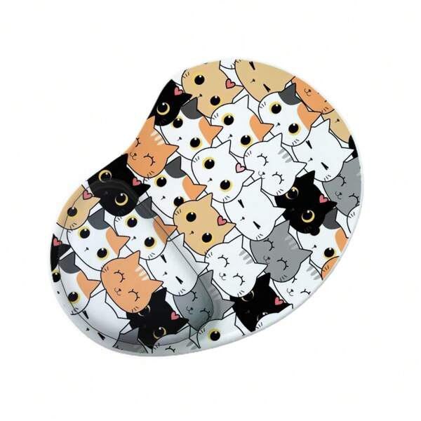 Mouse Pad Ergonomico Gota Doodle Gatinhos Fofo