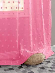 1pc Plush 3d Ball Sheer Curtain, 50% Light Filtering, Romantic Curtain For Room, Kitchen, Various Colors And Sizes Available