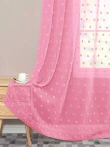 1pc Plush 3d Ball Sheer Curtain, 50% Light Filtering, Romantic Curtain For Room, Kitchen, Various Colors And Sizes Available