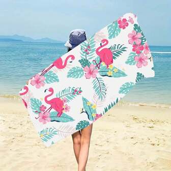 1 pieza Toalla de playa extra grande, tamaño extra grande, súper absorbente, manta de playa, toalla de playa de fibra ultrafina, 59"X29", esencial de verano, a prueba de viento, protección UV, playa, fiestas, secado para viajes, campamento, accesorio de playa, regalo de vacaciones, artículos esenciales de playa