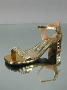 2024 Mới Châu Âu và Châu Mỹ Phong cách Long lanh Giày cao gót Đúng mốt Giải trí Ngoài trời Dép xăng đan Đối với phụ nữ - Vàng - Xem 8