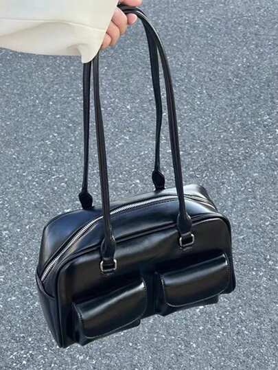 Vintage Shoulder Cross-Body Bag/Wristlet Handbag With Double Pockets, Suitable For Shopping, Street, School, Gathering, Business Casual Women Bag, Perfect For Office, Business And Work