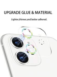 1 Pieza Película De Lente De Cámara Resistente A Los Arañazos Decorada Con Flash Compatible Con Iphone - Multicolor - Ver 5