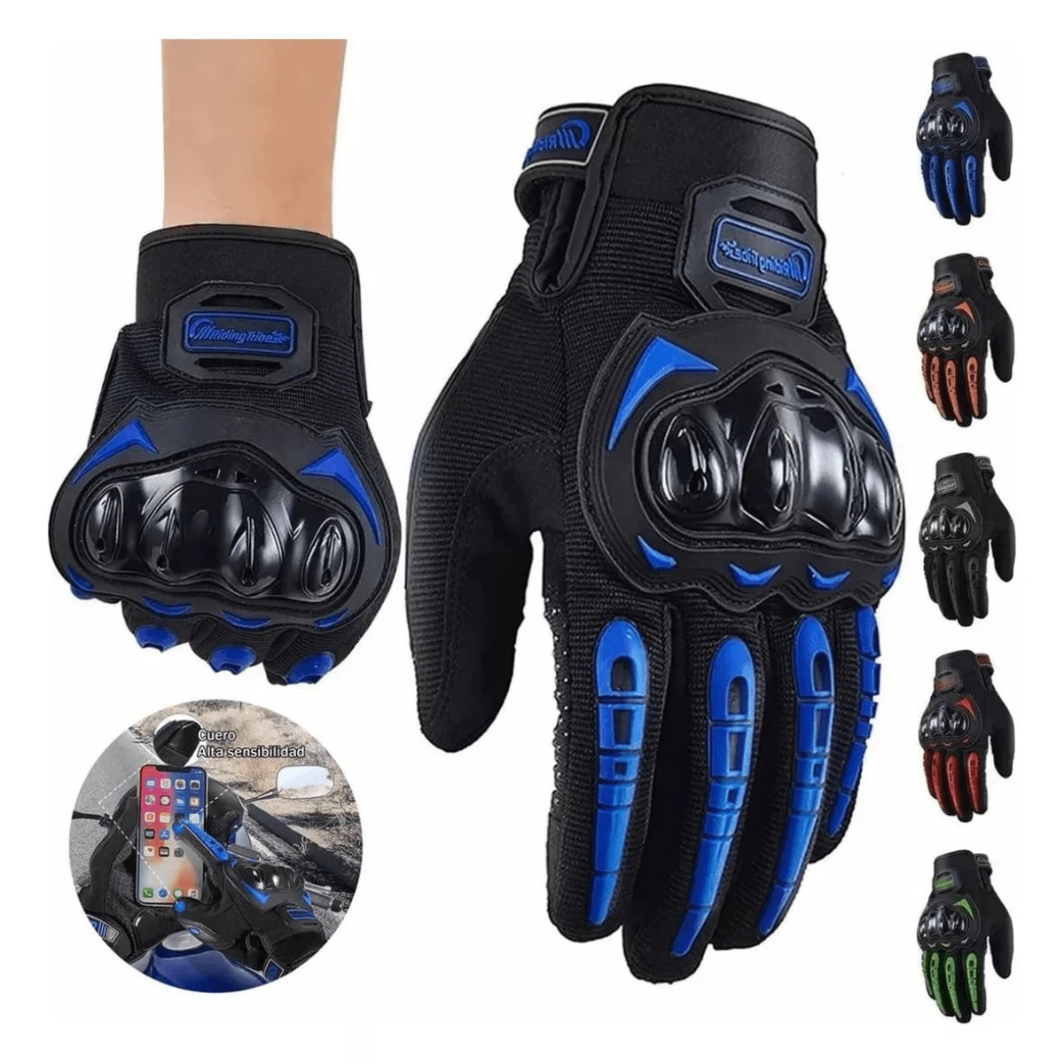 GUANTES PARA MOTOCICLISTA PROTECCION TACTICOS BEAUTY-LEODY - Azul - Ver 1