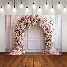 1 Miếng Hoa Arch Đồ trang trí Vải nền Màu hồng & Trắng Hoa hồng Lễ cưới Phông nền ảnh Buổi tiệc Cô dâu Qủa tặng Lễ cưới Đồ trang trí - Nhiều màu - Xem 7