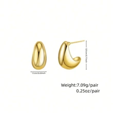 Pendientes Clásicos Y Elegantes En Forma De Gota De Agua Para Mujeres, Accesorio Para Uso Diario Y De Vacaciones, Regalo De Joyería Para Niñas