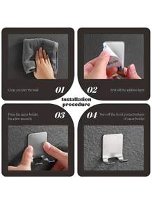 1 Stück/2 Stücke/4 Stücke, 304 Edelstahl Rasierhalter Rasierer Haken Halterung, selbstklebender Edelstahl-Aufbewahrungshaken, Duschhaken für Rasierer, Badezimmer, Küchenorganizer für Stecker, Bademantel, Handtuch, Loofah, Bademantel, Mantel. Doppelseitiges Klebeband wird mitgeliefert.