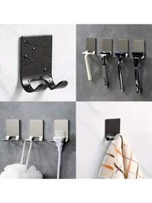 1 Stück/2 Stücke/4 Stücke, 304 Edelstahl Rasierhalter Rasierer Haken Halterung, selbstklebender Edelstahl-Aufbewahrungshaken, Duschhaken für Rasierer, Badezimmer, Küchenorganizer für Stecker, Bademantel, Handtuch, Loofah, Bademantel, Mantel. Doppelseitiges Klebeband wird mitgeliefert.
