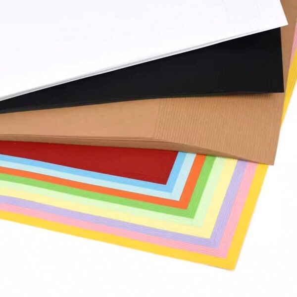 50 Hojas De Cartulina Kraft Gruesa De 180 G / M² De Tamaño A4 En Colores Brillantes/negro/blanco, Papel De Manualidades Duro Y Con 10/20 Colores Diferentes Para Álbumes De Recortes, Cubiertas De Libros, Dibujos, Obras De Arte Y Proyectos Diy