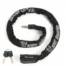 WEST BIKING Bicycle Lock Anti-Theft Key Lock Mountain Bike Electric Vehicle Chain Lock Battery Vehicle Chain Lock - Black - View 10