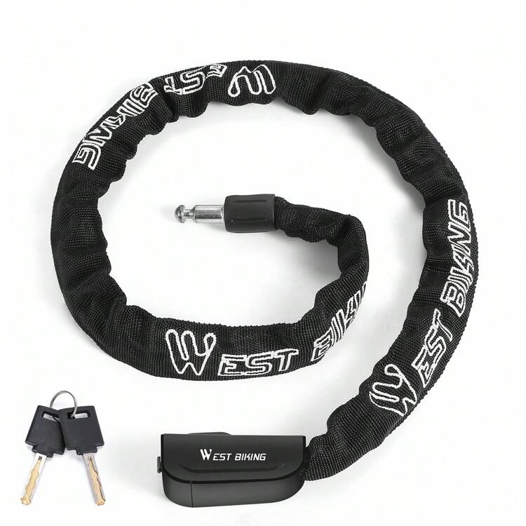 WEST BIKING 自転車ロック 盗難防止 鍵ロック マウンテンバイク 電動自転車チェーンロック バッテリー付き車両用チェーンロック - ブラック - 見る 10