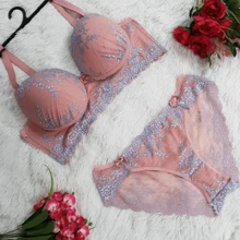 Plus Size Bra & Panty Sets - Rosa Pálido - Ver 4