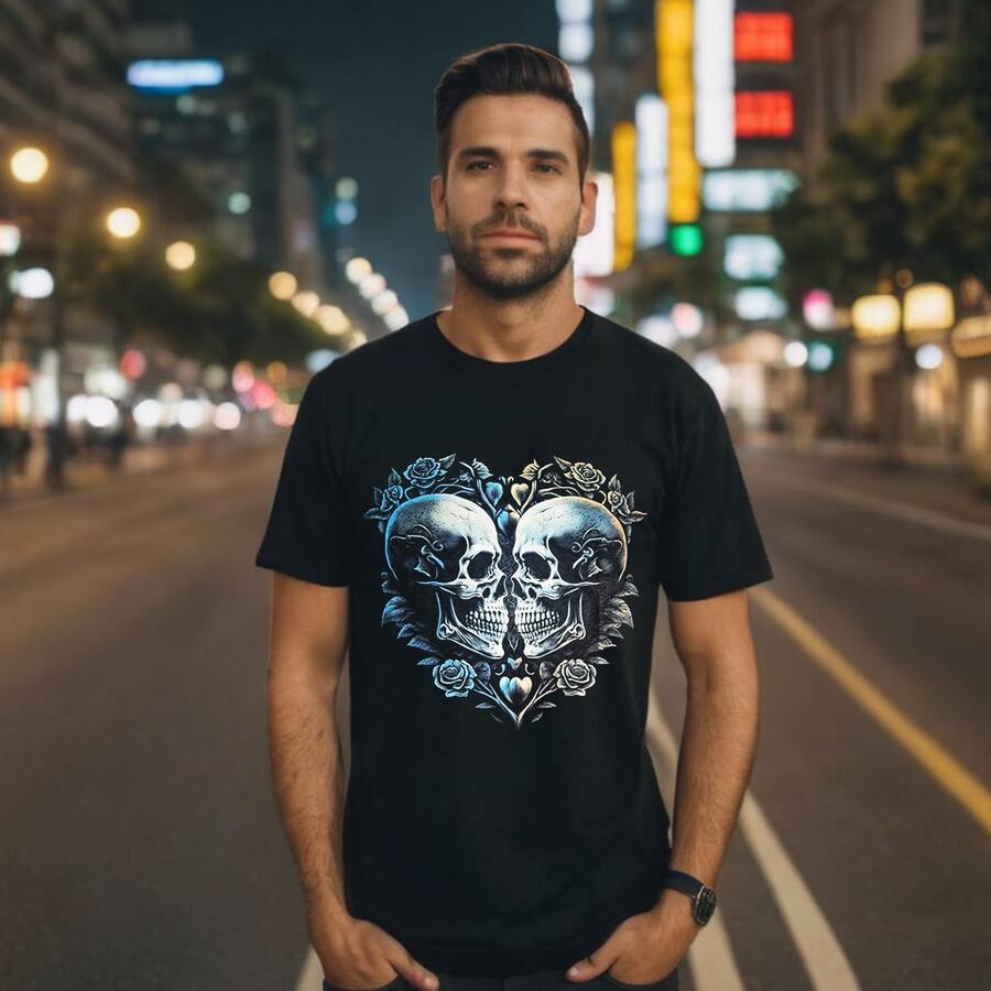 Men T-Shirts - 黑色 - 查看 1