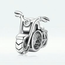 WOSTU 1pc 925 Sterling Silver Vintage Car Train Bead Cool Motorcycle Bicycle Pendant Charm Fit Women Female DIY Braclete And Necklace Fine Jewelry Making