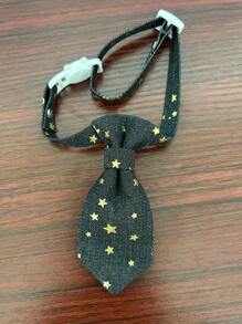 1入組可調節的可愛星空蝴蝶結項圈,適用於小型犬和貓（星星圖案位置隨機） - 彩色 - 查看 11