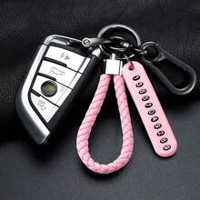 1 Pieza Llavero Anti-perdido Para El Coche Con Número De Teléfono, Llavero De Tarjeta Con Cordón Trenzado, Accesorios De Sostenedor De Llave De Vehículo Automático - Multicolor - Ver 7