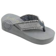 Women's Sandals Fashion Wedge Platform Flip Flops Slip On Sandals Shoes - 藍色 - 查看 3