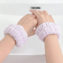2 piezas Muñequera impermeable para mujer con diseño absorbente y a prueba de humedad, diadema para el cuidado de la piel, belleza, productos para el cuidado de la piel, spa, autocuidado, herramientas para el cuidado de la piel, cuidado facial, suministros para esteticistas, piel, limpiador facial, facial