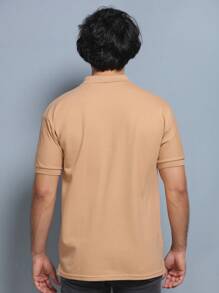 Men Polo Shirts - 卡其色 - 查看 2