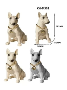 Rechargeable Bull Terrier Portable Bluetooth Speaker, Stereo Dog Shape Wireless Speaker, USB Rechargeable Canine Decorative Speaker, Animal Design Bluetooth Speaker For Home And Outdoor, Compatible With Cell Phone And Other Devices. - Beige - View 5
