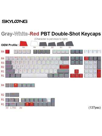 SKYLOONG SKYLOONG PBT Keycaps Double Shot OEM Profile Character Transmittance Keyboard Accessories