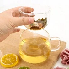 1PC 350ml Drinkware Loose Leaf Tea Strainer Coffee Filter With Infuser And Lid Heat Resistant Glass Tea Cup Durable For Home Office. - Transparent - View 1