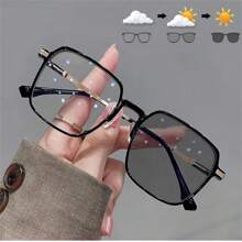 Gafas de moda progresivas multifocales con accesorios fotocromáticos y de lentes para mujeres - Gris - Ver 10